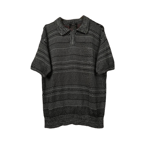 Textured short sleeve polo shirt